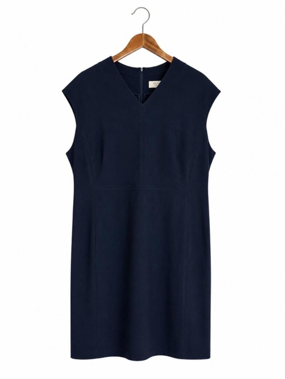 MM.LaFleur Navy Sleeveless Sheath Dress Size 2 Career Workwear Womens